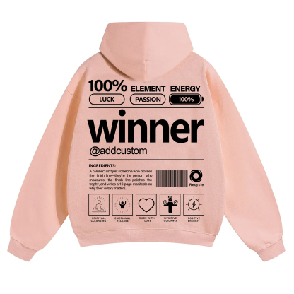 Winner Addcustom Unisex Fit Solid Color Hoodie