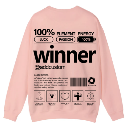 Winner Addcustom Unisex Fit Casual Crewneck Sweatshirt
