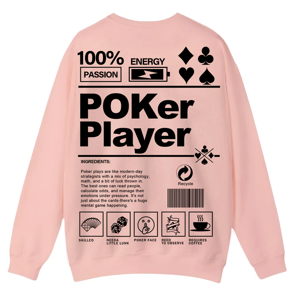 Poker Player Unisex Casual Crewneck Sweatshirt