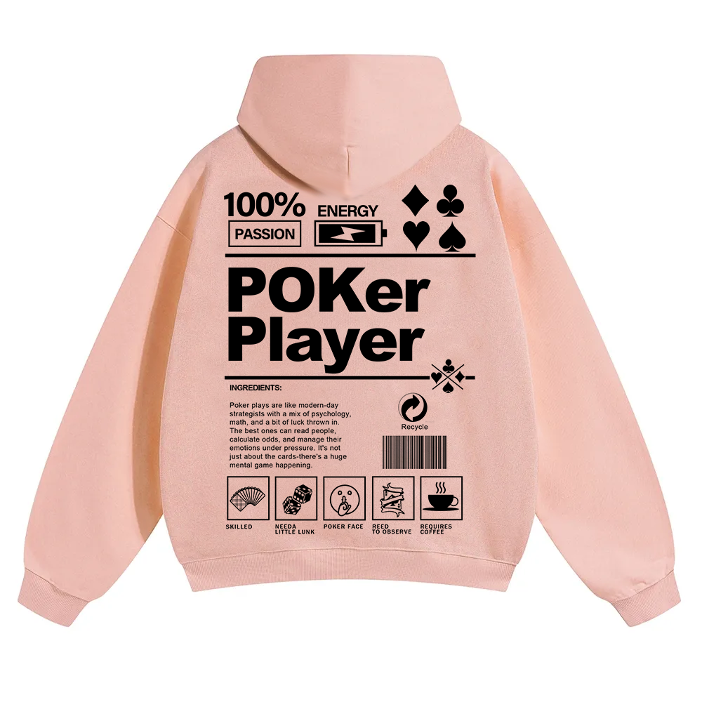 Poker Player Unisex Solid Color Hoodie