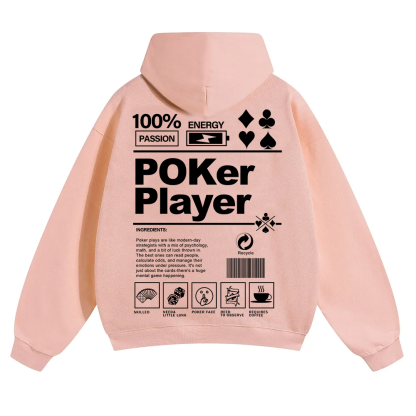 Poker Player Unisex Solid Color Hoodie