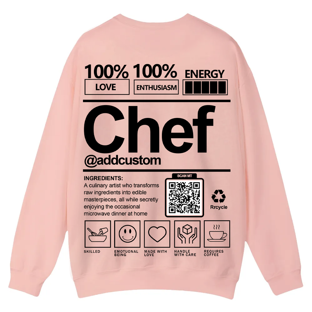 Chef Addcustom QR Code Casual Crewneck Sweatshirt