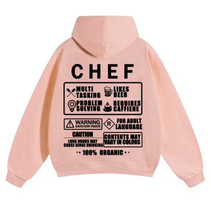 Chef Solid Color Hoodie Customscool