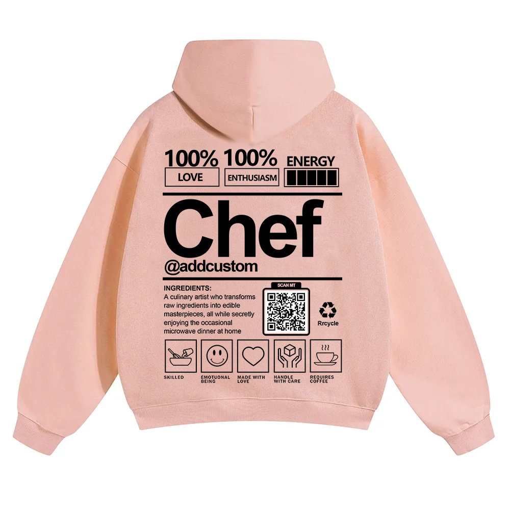 Chef Addcustom QR Code Solid Color Hoodie