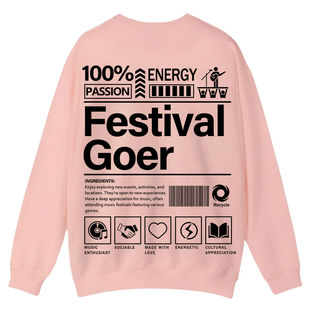Festival Goer Casual Crewneck Sweatshirt wearishow