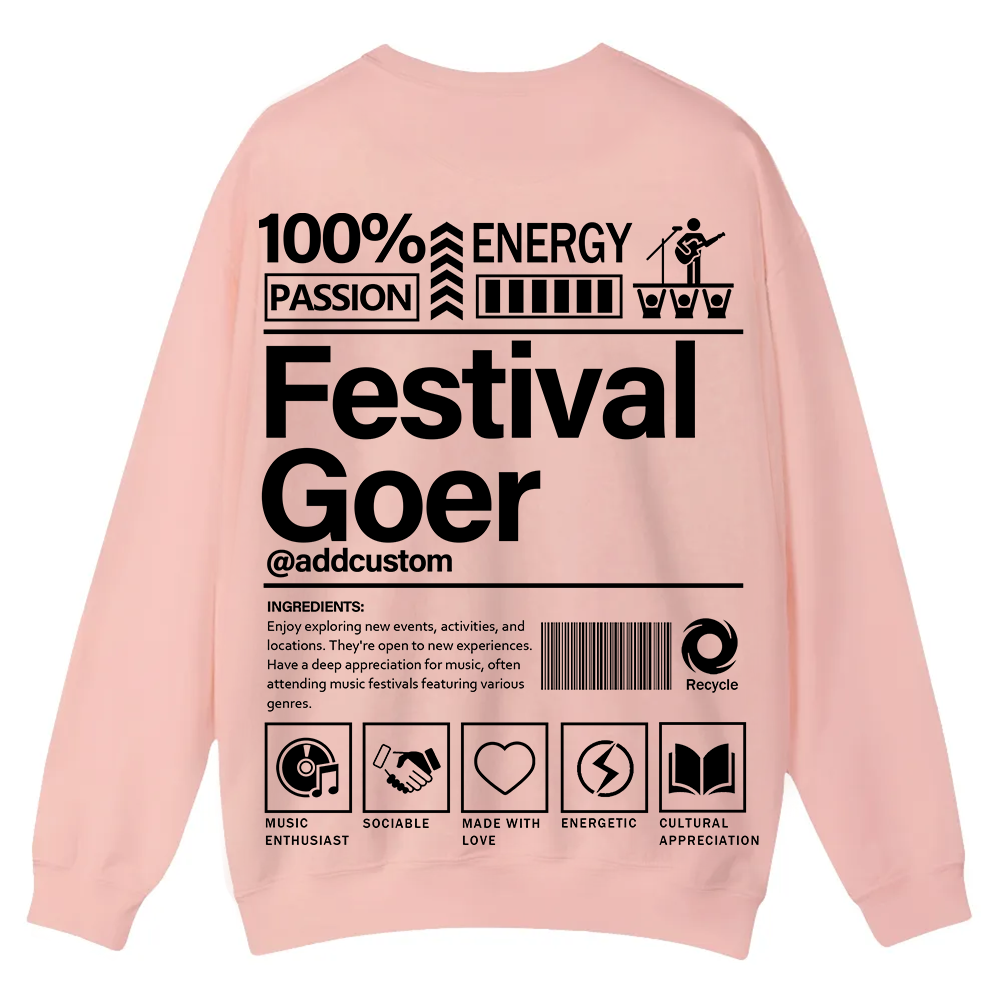 Festival Goer Custom Unisex Casual Crewneck Sweatshirt wearishow