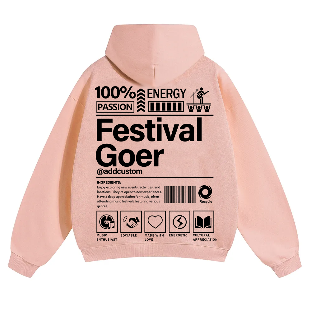Festival Goer Custom Unisex Solid Color Hoodie wearishow