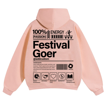 Festival Goer Custom Unisex Solid Color Hoodie wearishow