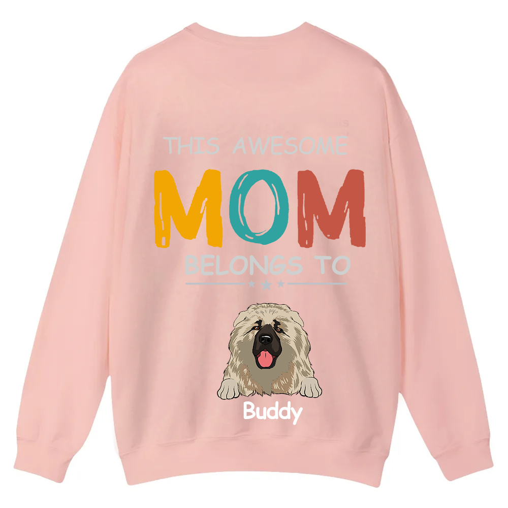This Awesome Mom/Dad Belongs To - Personalized Custom Unisex Casual Crewneck Sweatshirt