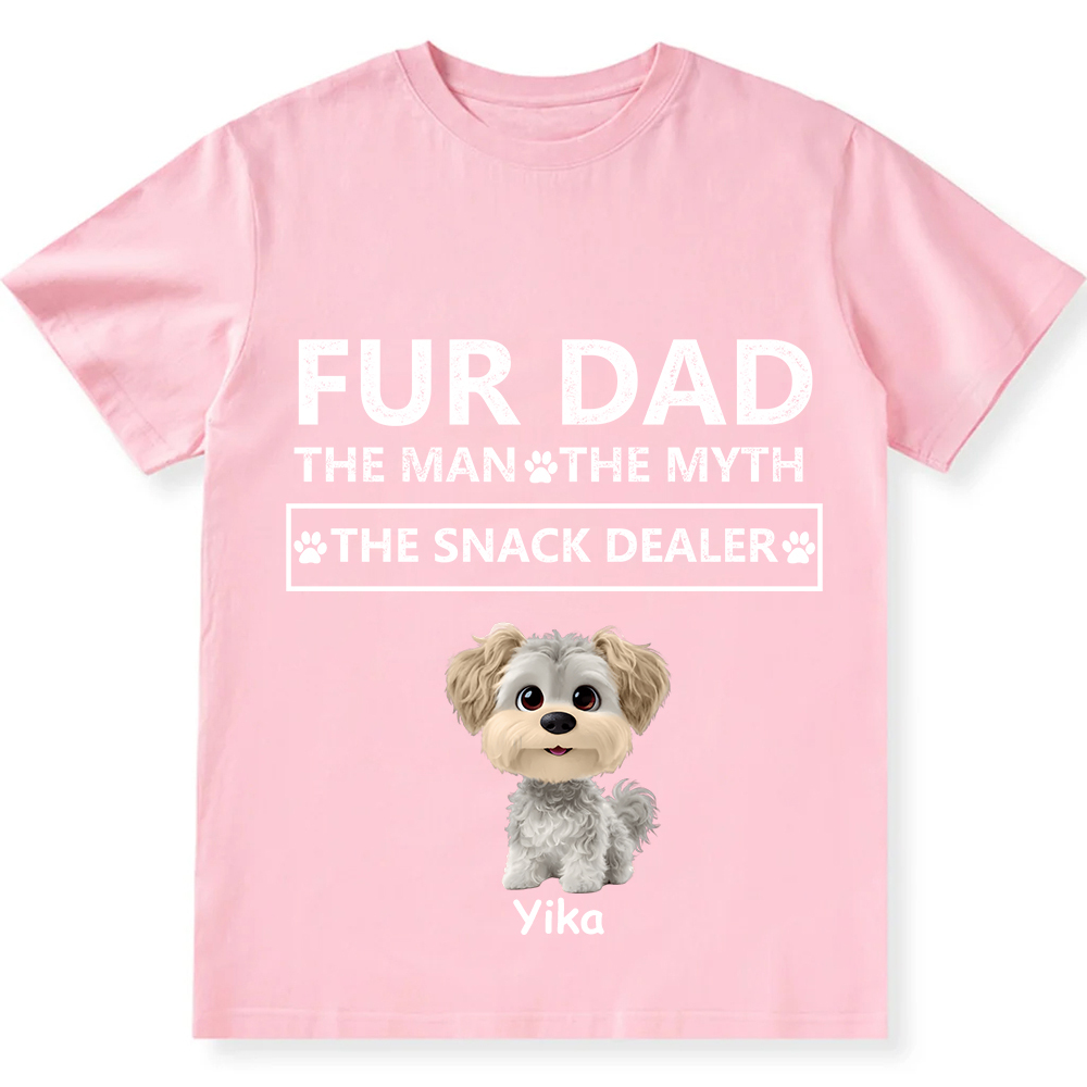 Fur Dad The Man The Myth The Snack Dealer  - Personalized Custom Unisex  Washed T-shirt