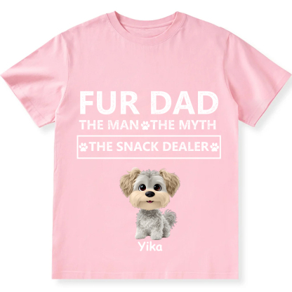 Fur Dad The Man The Myth The Snack Dealer  - Personalized Custom Unisex  Washed T-shirt
