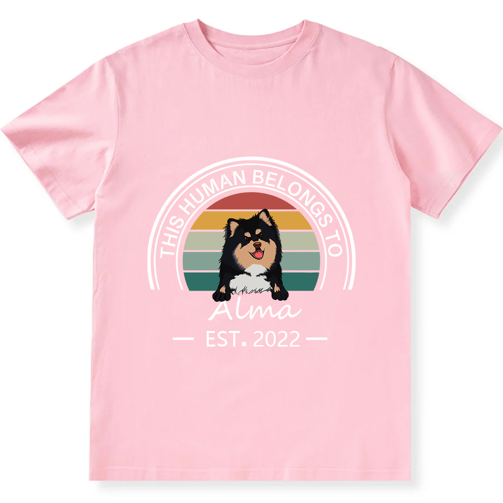 This Human Belongs To - Personalized Custom Unisex T-shirt