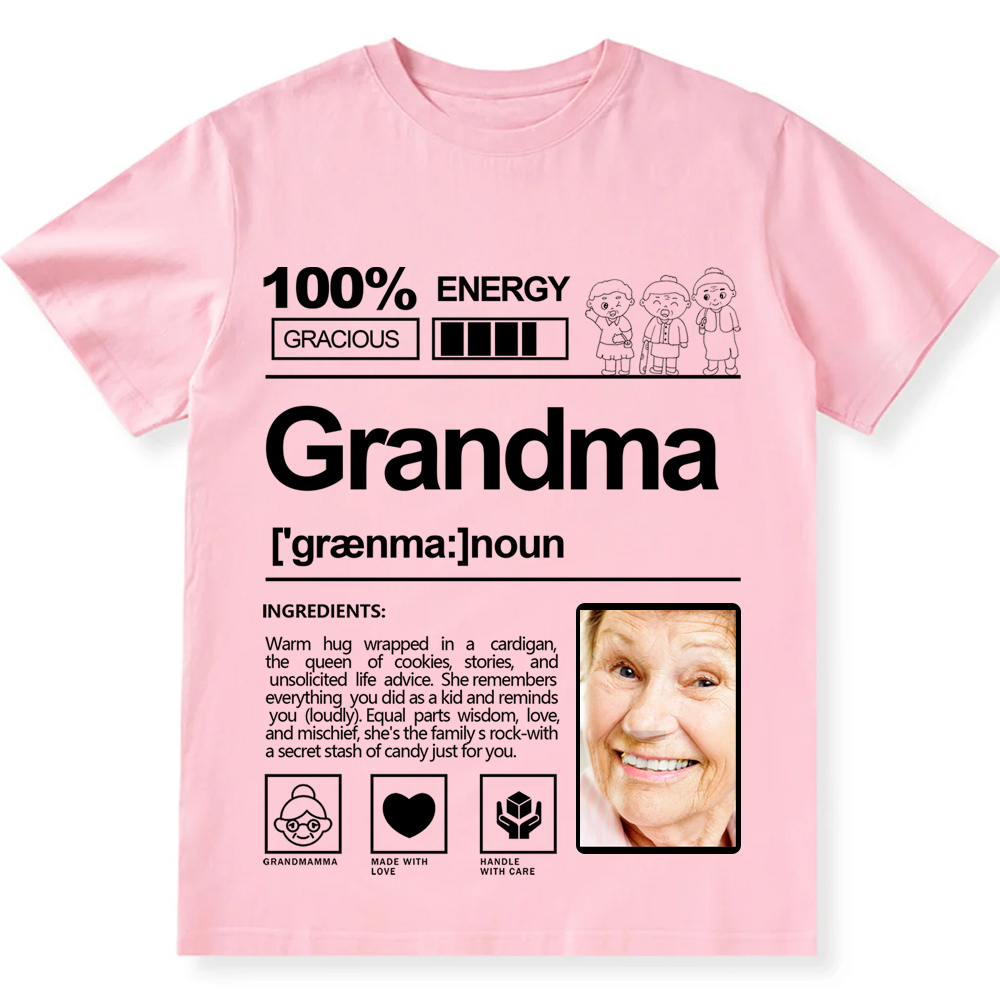 Addcustom  Photo Grandma Personalized Custom Unisex Fit T-Shirt wearishow