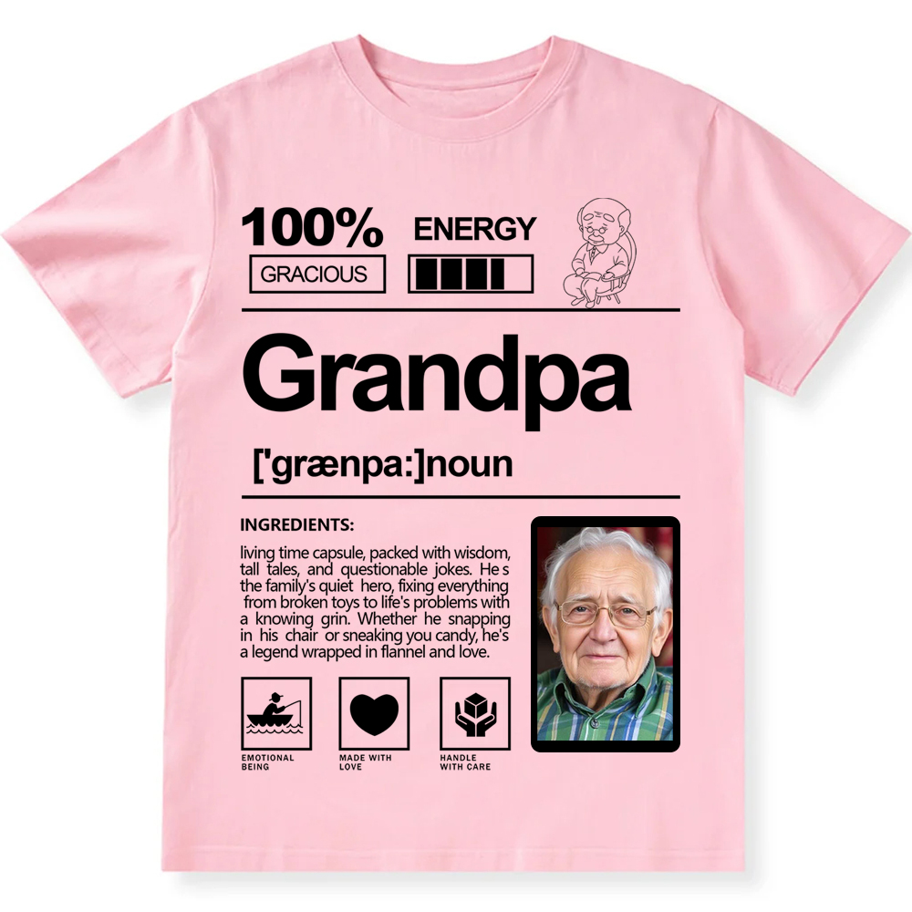 Addcustom  Photo Grandpa Personalized Custom Unisex Fit T-Shirt wearishow