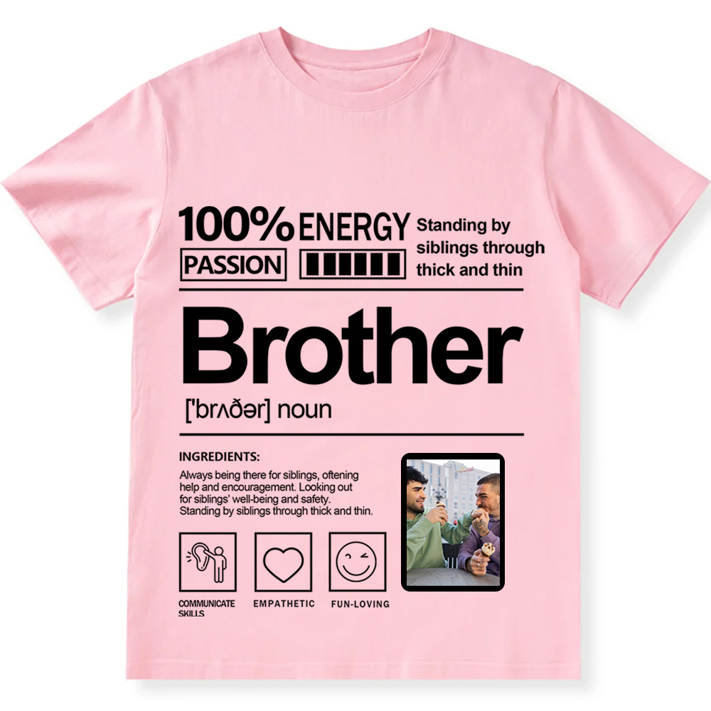 Addcustom  Photo Brother Personalized Custom Unisex Fit T-Shirt wearishow