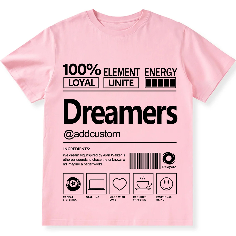Addcustom Dreamers Personalized Custom Unisex Fit Cotton T-Shirt wearishow