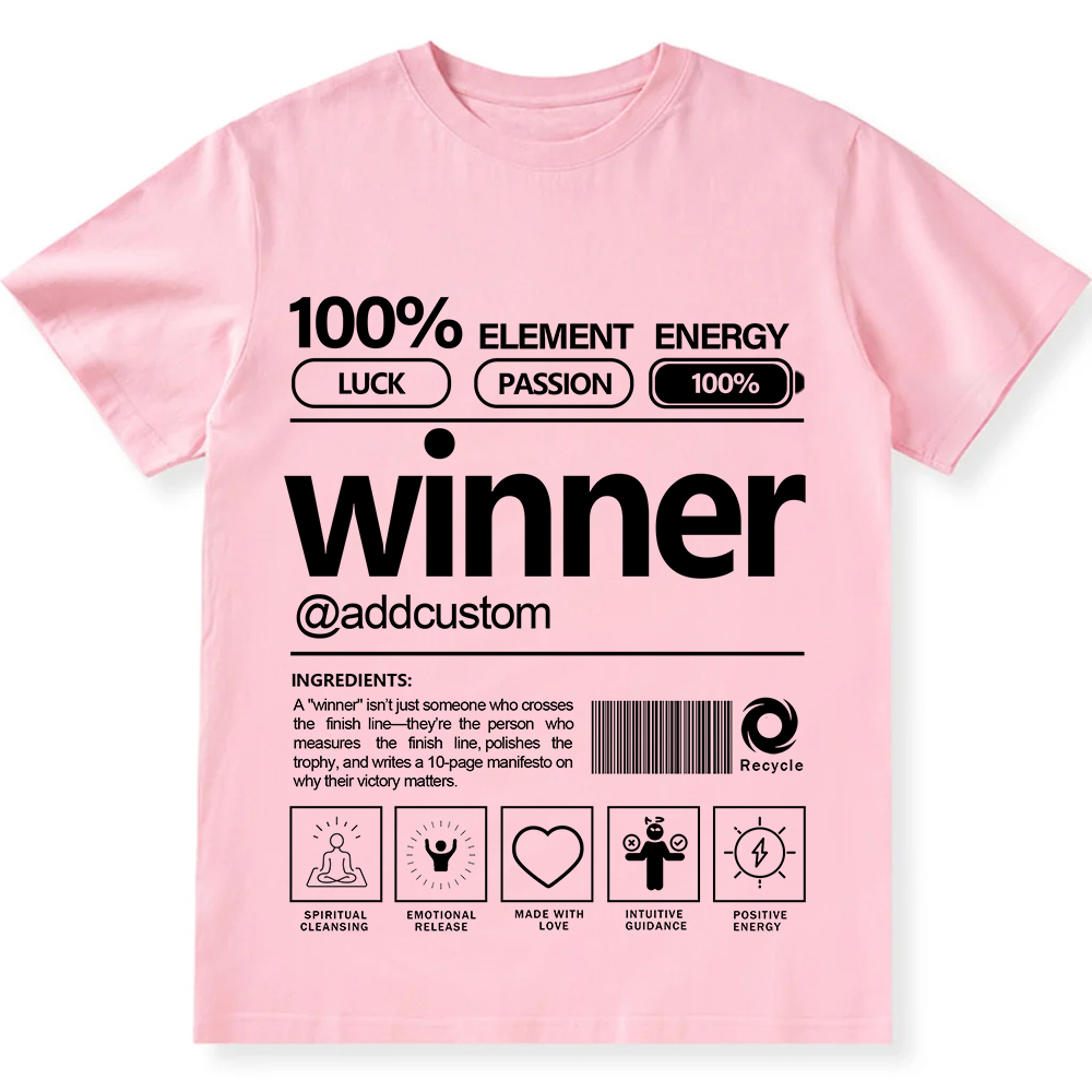 Addcustom Winner Personalized Custom Unisex Fit Cotton T-Shirt wearishow