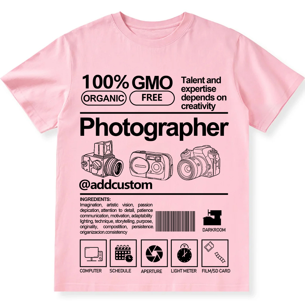 Addcustom  Photographer Personalized Custom Unisex Fit Cotton T-Shirt wearishow