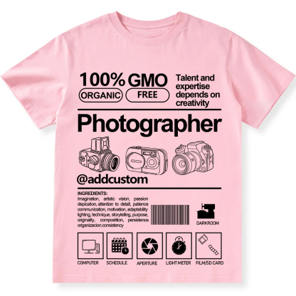 Addcustom  Photographer Personalized Custom Unisex Fit Cotton T-Shirt wearishow