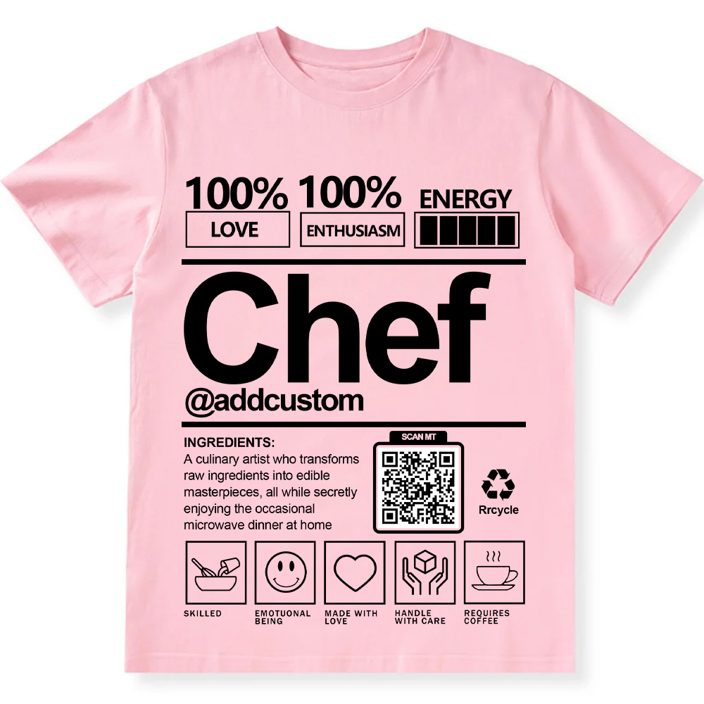 Addcustom Chef QR Code Personalized Custom Unisex Fit Cotton T-Shirt wearishow