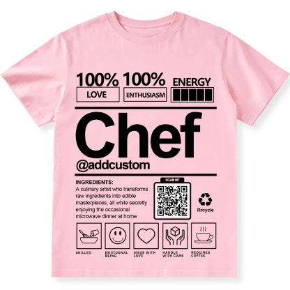 Addcustom Chef QR Code Personalized Custom Unisex Fit Cotton T-Shirt wearishow