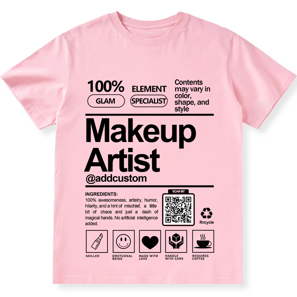 Makeup Artist  Addcustom QR Code Unisex Fit Cotton T-Shirt wearishow