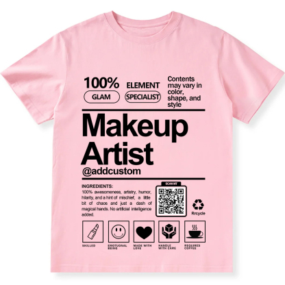 Makeup Artist  Addcustom QR Code Unisex Fit Cotton T-Shirt wearishow