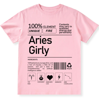 Aries Girly Unisex Fit Cotton T-Shirt wearishow