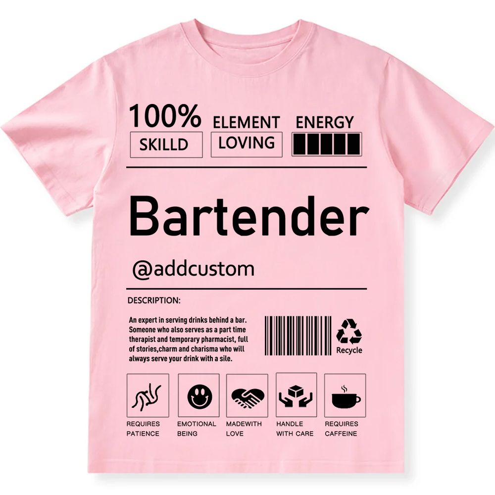 Bartender  Custom Unisex Fit Cotton T-Shirt wearishow