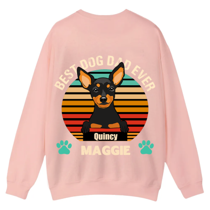 Best Dog Mom and Dad Ever - Personalized Custom Unisex Casual Crewneck Sweatshirt
