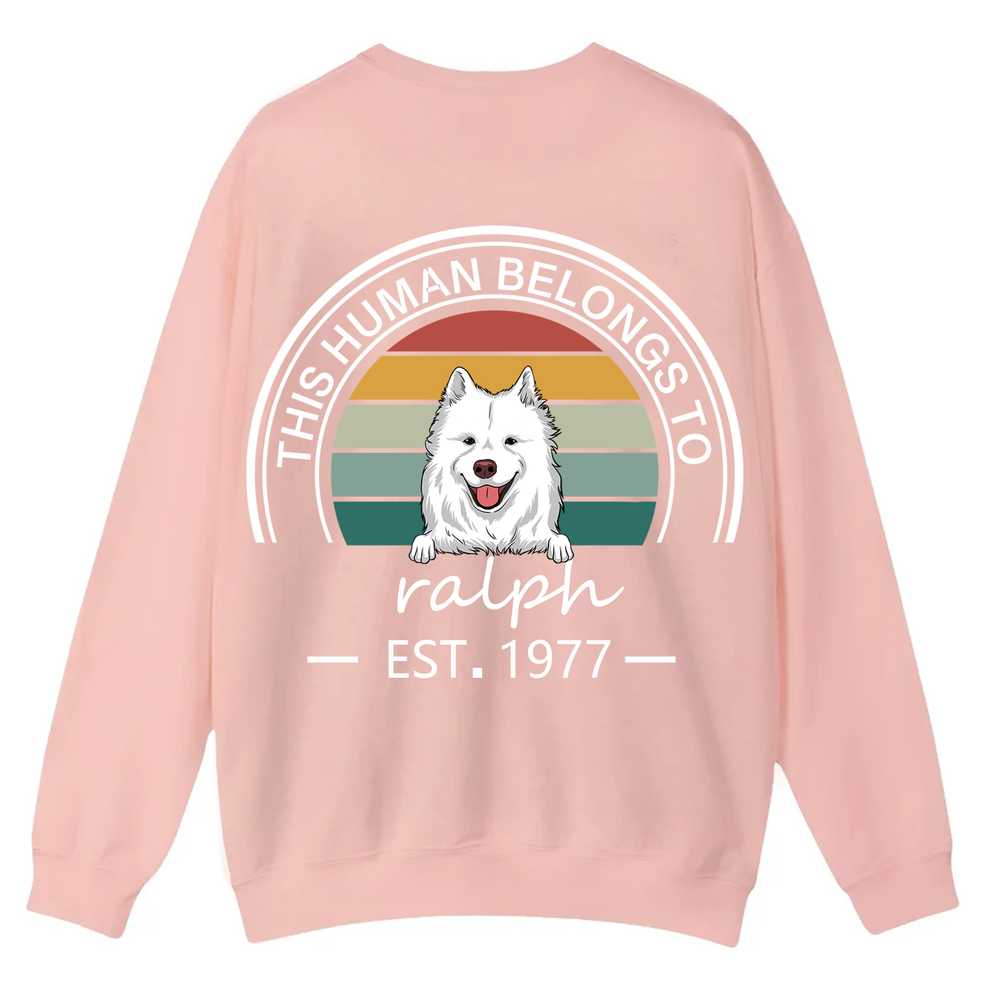 This Human Belongs To - Personalized Custom Unisex Casual Crewneck Sweatshirt