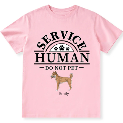 Service Human, Do Not Pet 2 - Personalized Custom Unisex Fit Cotton T-Shirt wearishow