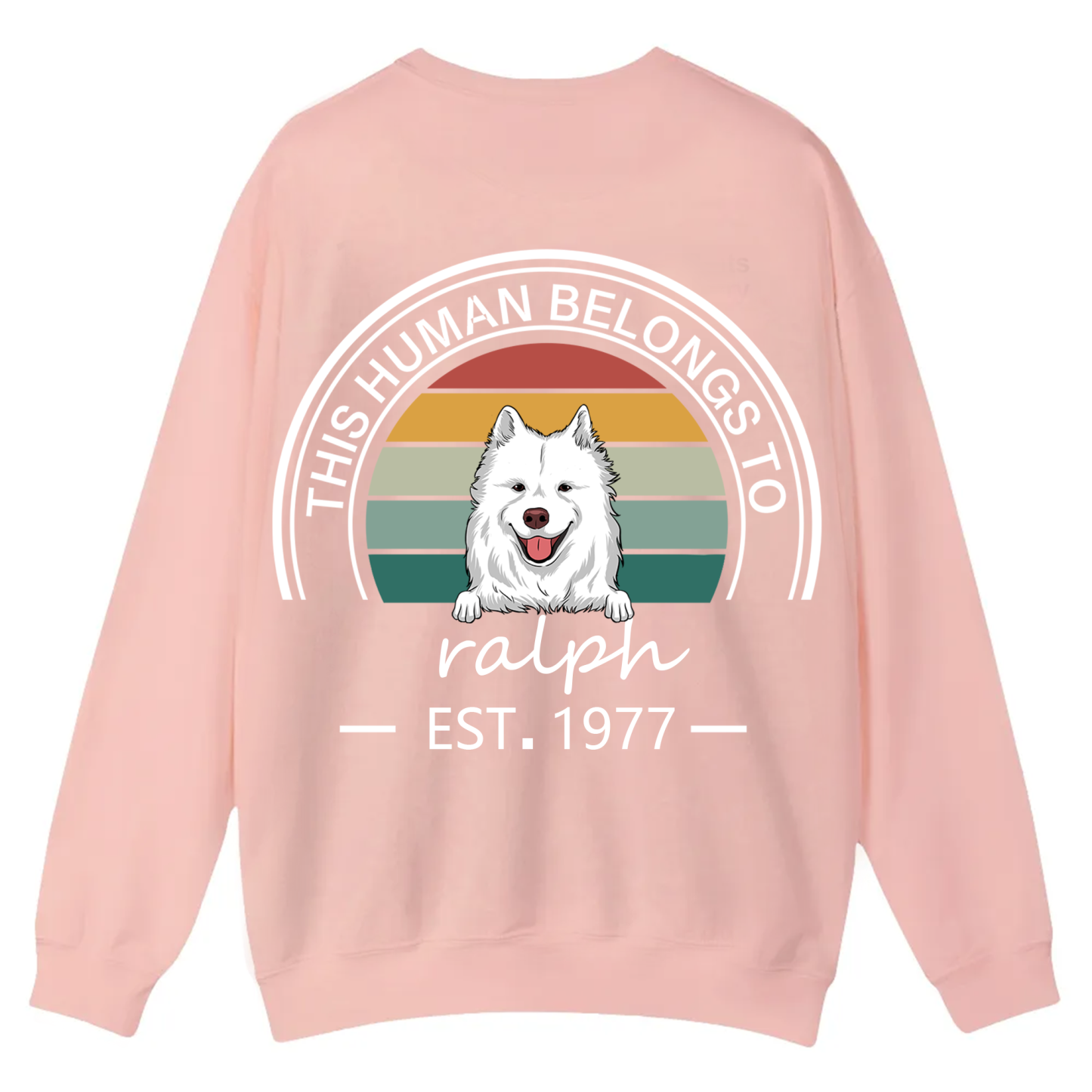 This Human Belongs To - Personalized Custom Unisex Casual Crewneck Sweatshirt