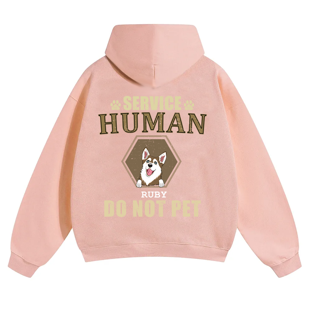 Service Human, Do Not Pet 4 - Personalized Custom Unisex Soild Color Hoodies wearishow