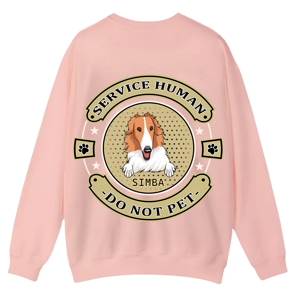 Service Human, Do Not Pet 14 - Personalized Custom Unisex Casual Crewneck Sweatshirt wearishow