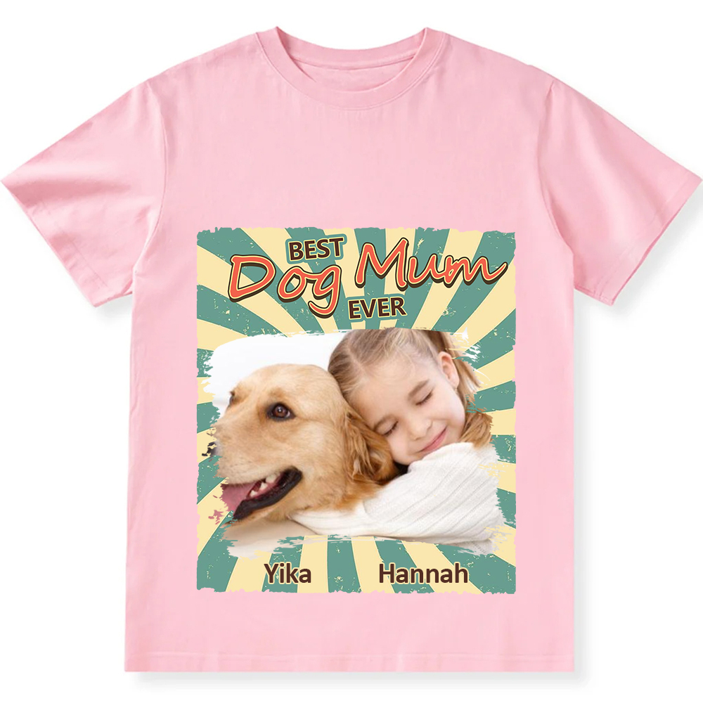 Retro Funny Dog Shirt Photo- Personalized Custom Unisex Fit Cotton T-Shirt wearishow