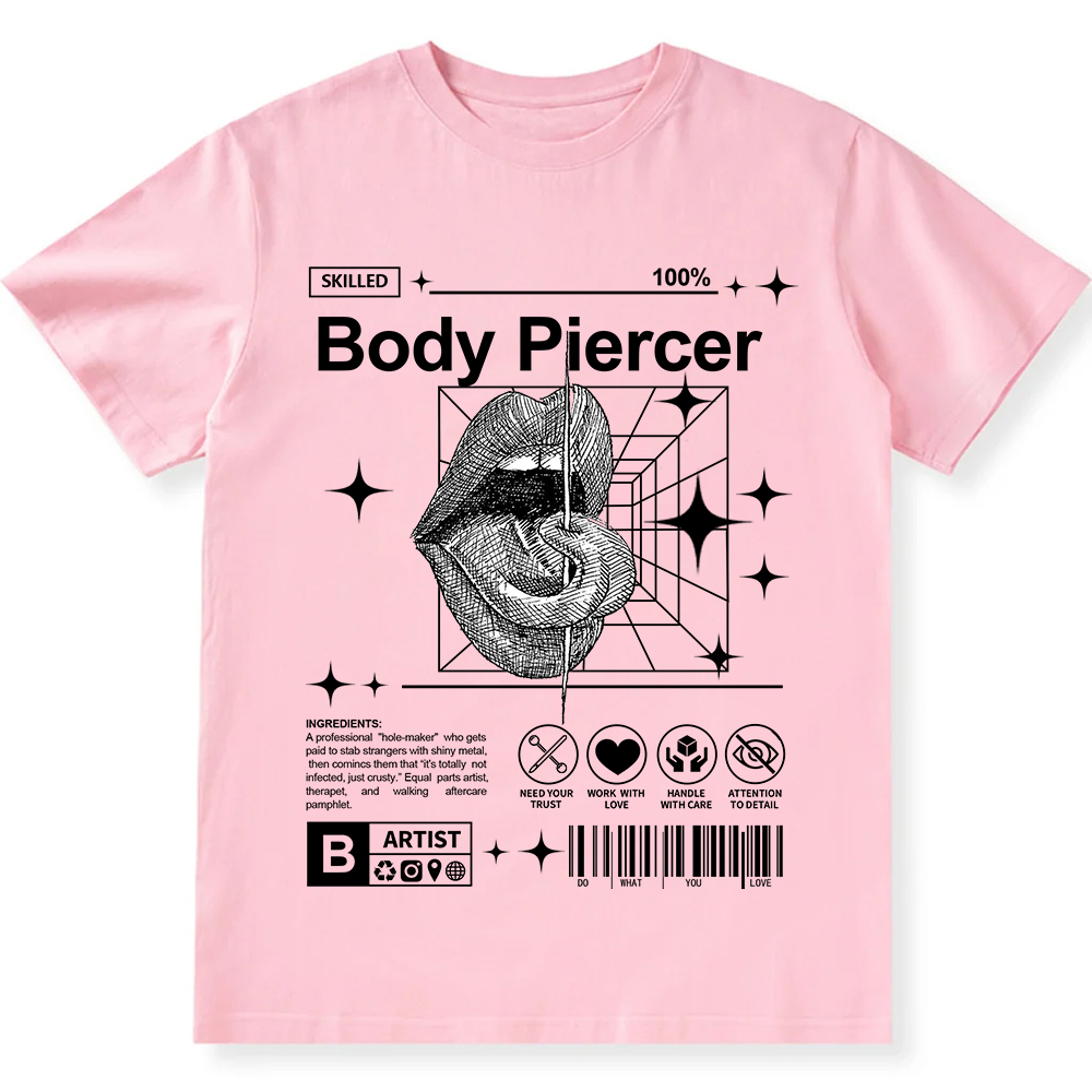 Body Piercer Casual Unisex Fit Cotton T-Shirt wearishow