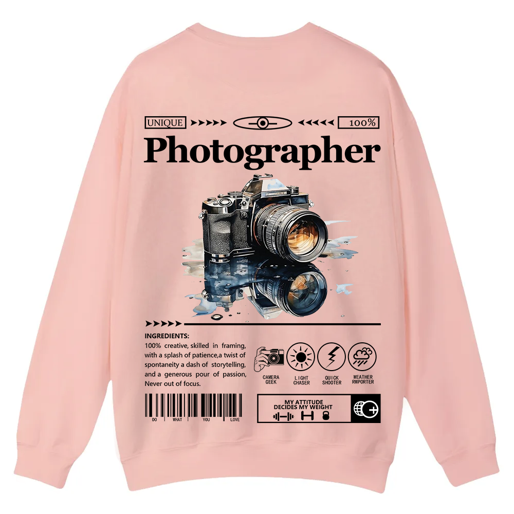 Photographer Casual Crewneck Sweatshirt wearishow