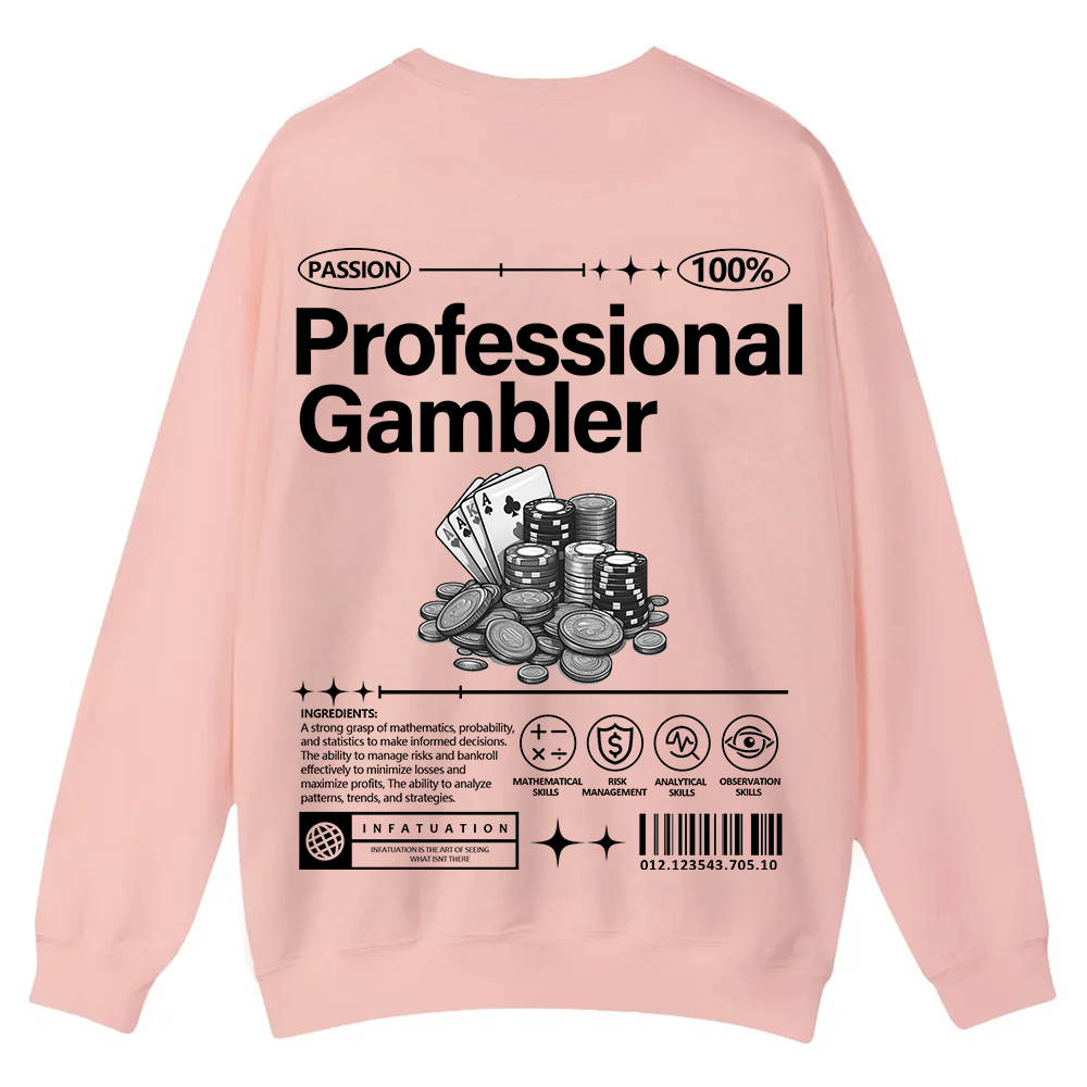 Professional Gambler Casual Crewneck Sweatshirt wearishow