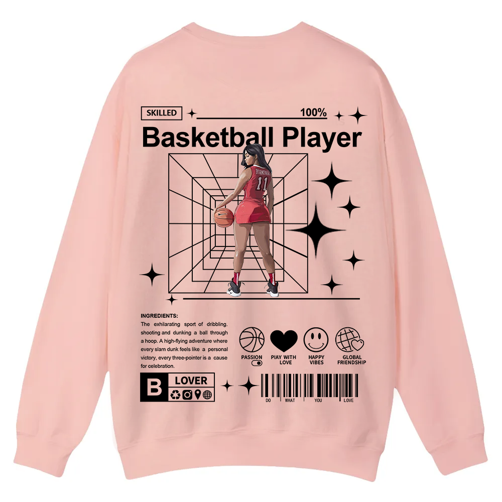 Basketball Player Casual Crewneck Sweatshirt wearishow
