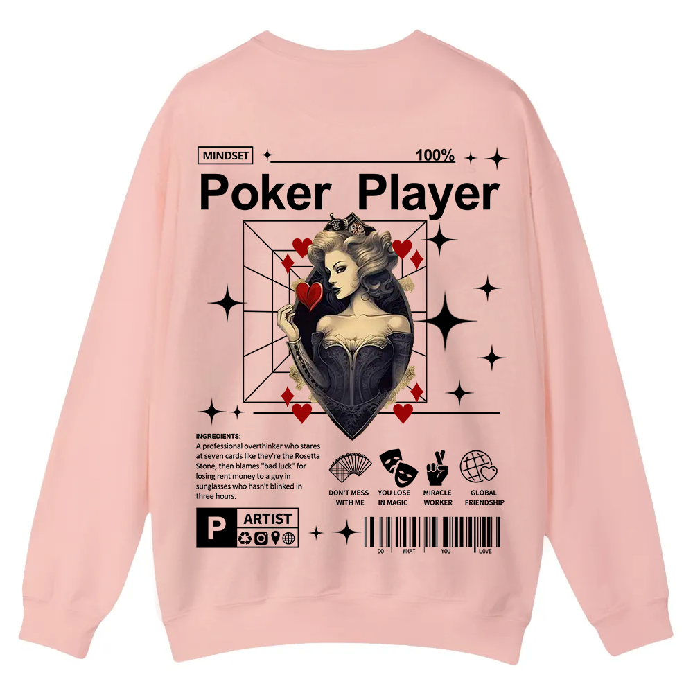 Poker Player Casual Crewneck Sweatshirt wearishow