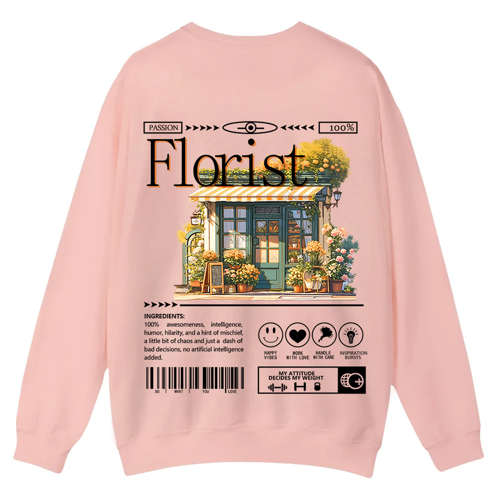 Florist Casual Crewneck Sweatshirt wearishow