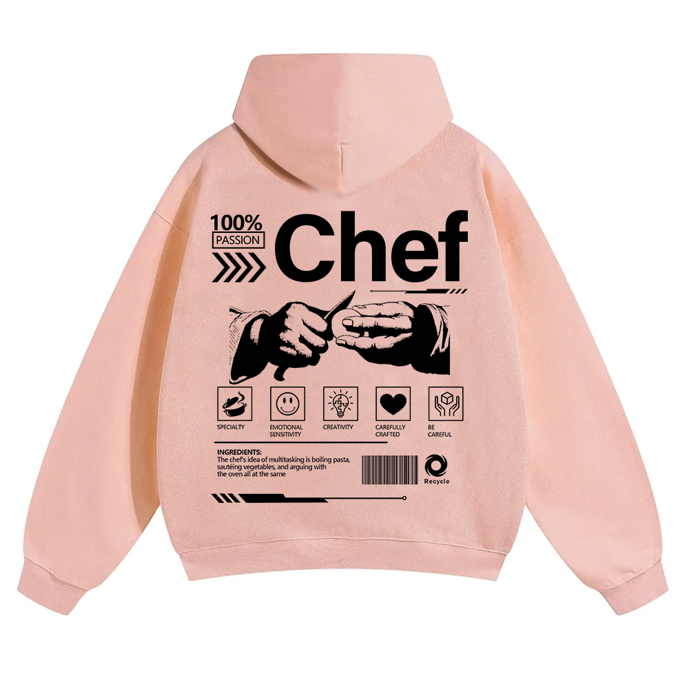Chef Unisex Solid Color Hoodie wearishow