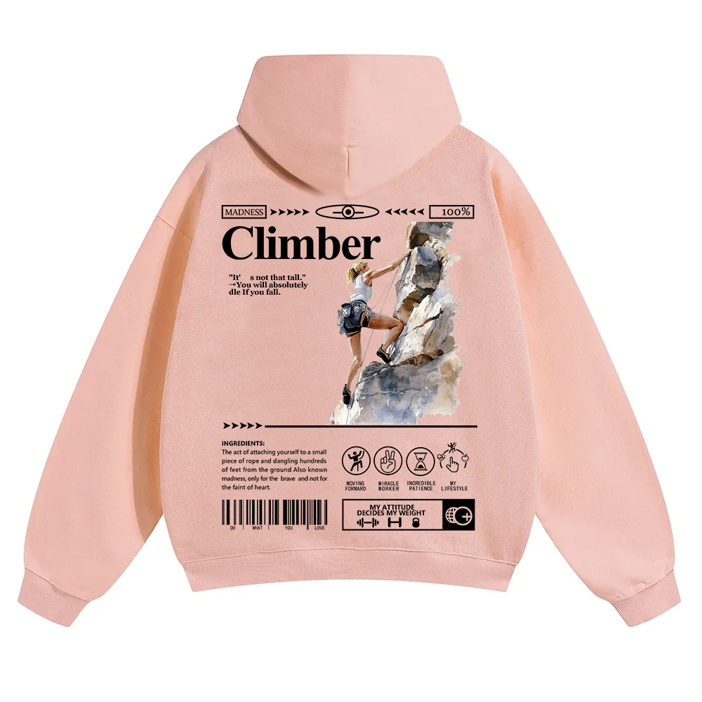 Climber Unisex Solid Color Hoodie wearishow