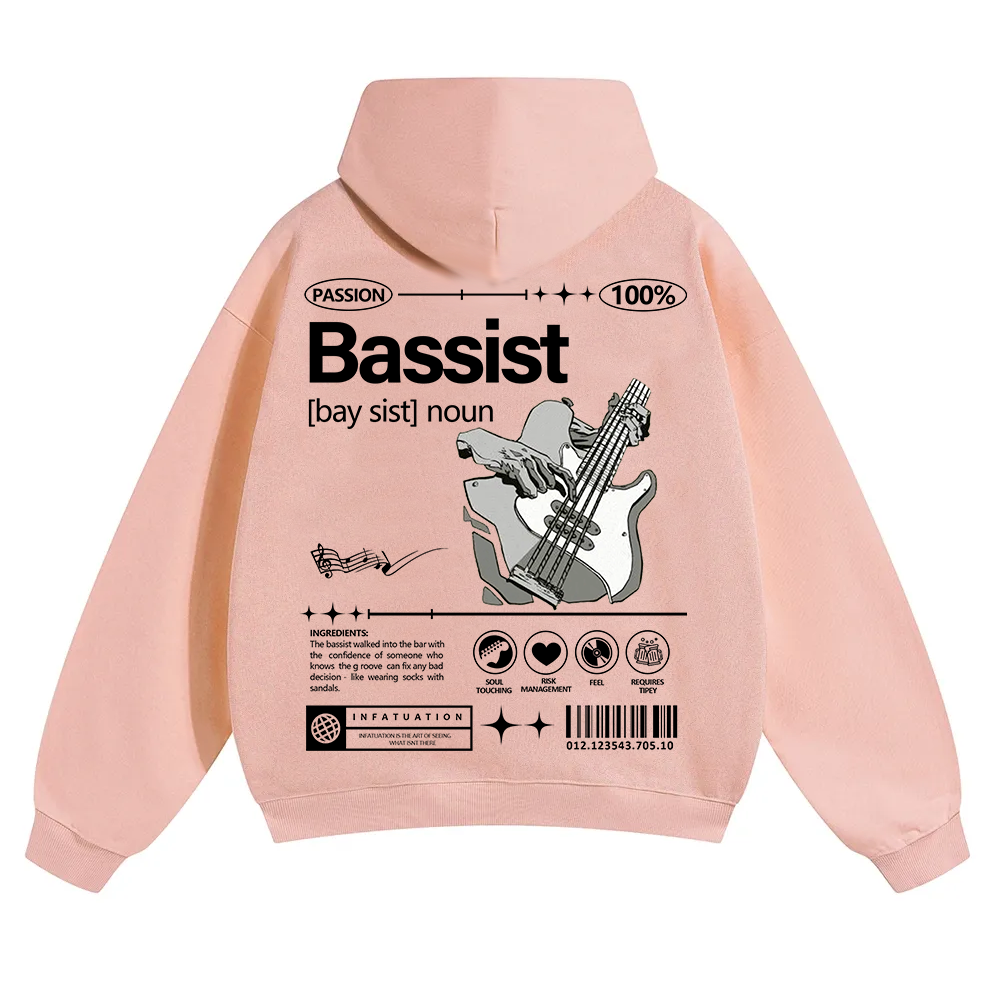 Bassist Unisex Solid Color Hoodie wearishow
