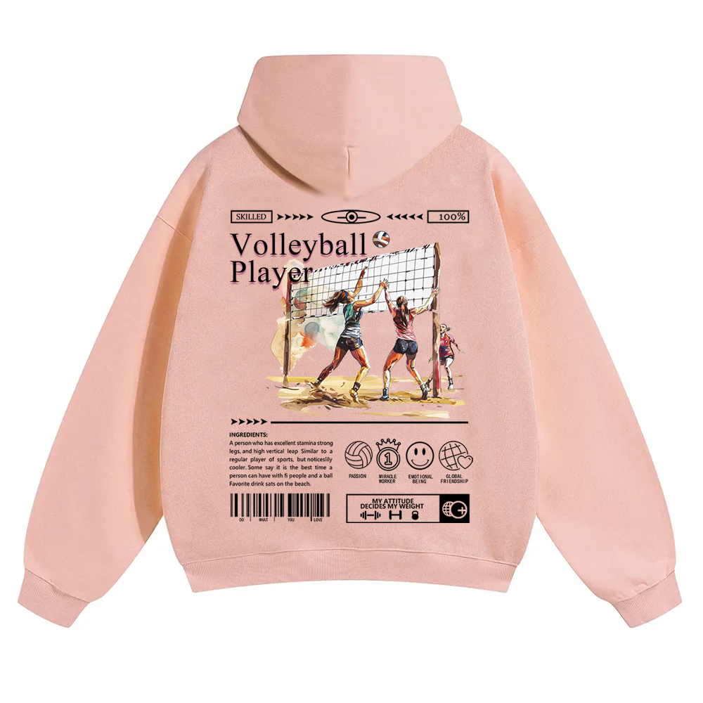 Volleyball Player Unisex Solid Color Hoodie wearishow
