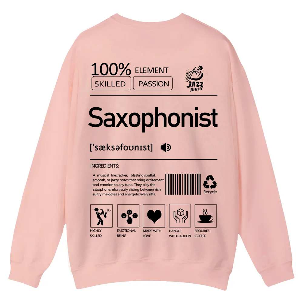 Saxophonist Unisex  Casual Crewneck Sweatshirt wearishow