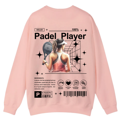 Padel Player Casual Crewneck Sweatshirt wearishow