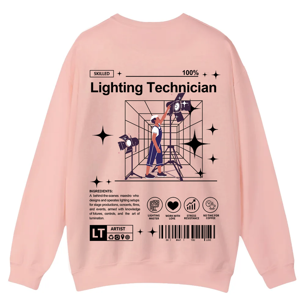 Lighting Technician Casual Crewneck Sweatshirt wearishow