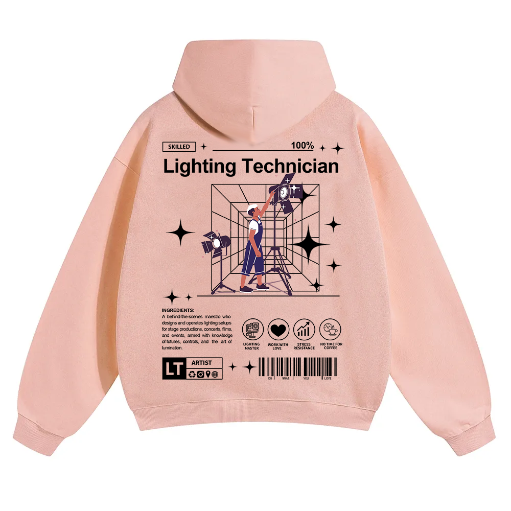 Lighting Technician Unisex Solid Color Hoodie wearishow